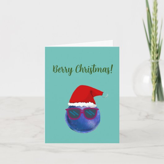 Carte de Noël aux fruits rouges végane avec joyeux (Devant)