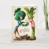 Carte de Noël aux légumes étranges vintage (Devant)