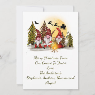 Carte de Noël aux lutins Rustique Bois Fantaisiste