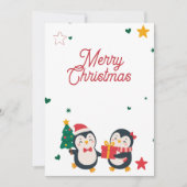 Carte de Noël aux manchots mignons (Devant)
