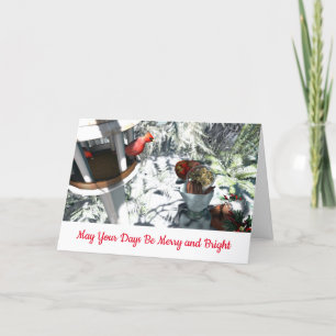 Carte de Noël aux oiseaux avec insertion photo + t