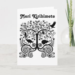 Carte de Noël aux oiseaux natifs NZ