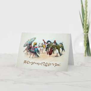 Carte de Noël aux oiseaux victoriens
