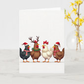 Carte de Noël aux Poulets de Noël (Fleur jaune)