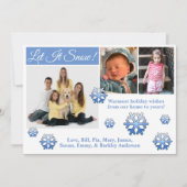 Carte de Noël avec 3 photos "Let It Snow!", (Devant)