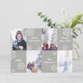 Carte de Noël avec 4 Photos sur Fond Gris (Debout devant)