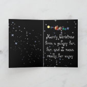 Carte de Noël avec Alien dans un vaisseau spatial  (Intérieur)