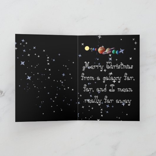 Carte de Noël avec Alien dans un vaisseau spatial (Intérieur)