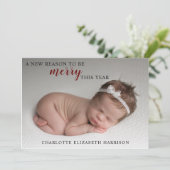 Carte de Noël avec annonce de naissance photo (Debout devant)