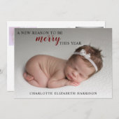 Carte de Noël avec annonce de naissance photo (Devant / Derrière)