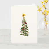 Carte de Noël avec arbre de fleurs pressées (Fleur jaune)