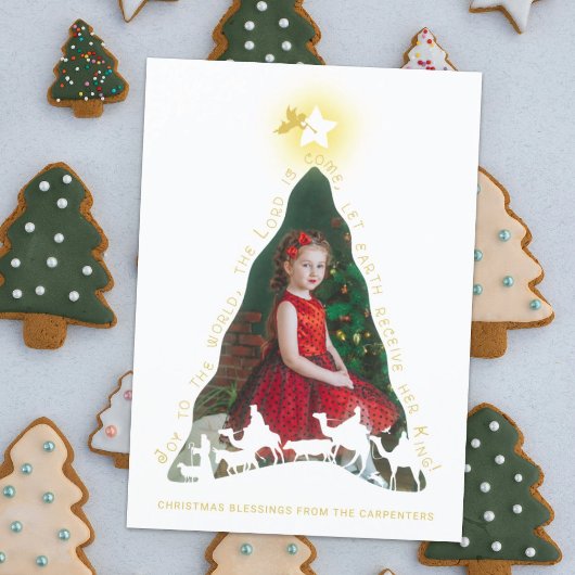 Carte de Noël avec arbre de la Nativité