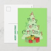 Carte de Noël avec arbre de Noël (Devant / Derrière)