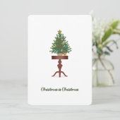 Carte de Noël avec arbre de Noël sur table latéral (Debout devant)