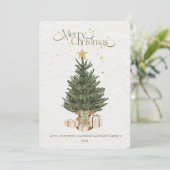 Carte de Noël avec arbre de Noël vert rustique (Debout devant)