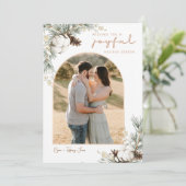 Carte de Noël avec Arc Photo Spruce & Pine Cones (Debout devant)