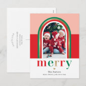 Carte de Noël avec arche joyeuse Photo Postcard (Devant / Derrière)