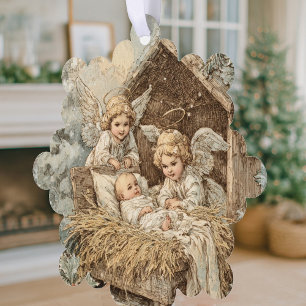 Carte de Noël avec bébé Flocon Cadre Ornement