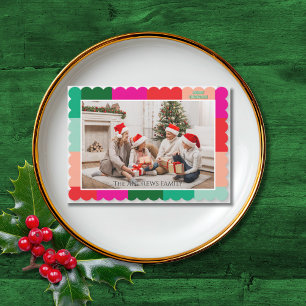 Carte de Noël avec bloc de couleur pour photo