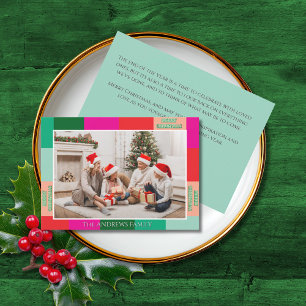 Carte de Noël avec bloc de couleur pour photo