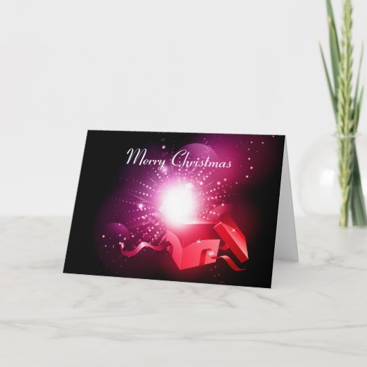 Carte de Noël avec boîte cadeau ouverte (Devant)