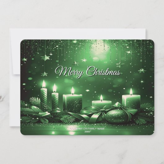 Carte de Noël avec bougies vertes (Devant)