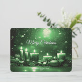 Carte de Noël avec bougies vertes (Debout devant)