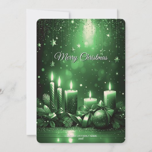 Carte de Noël avec bougies vertes (Devant)