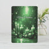 Carte de Noël avec bougies vertes (Debout devant)