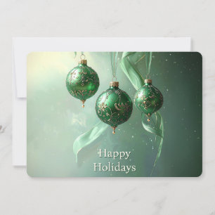 Carte de Noël avec boule de Noël verte