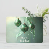 Carte de Noël avec boule de Noël verte (Debout devant)