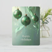 Carte de Noël avec boule verte (Debout devant)