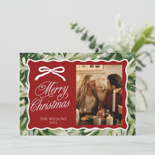 Carte de Noël avec Bow & Scallop (Debout devant)