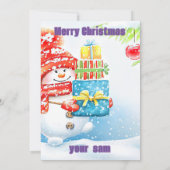 Carte de Noël avec cadeau de bonhomme de neige (Dos)