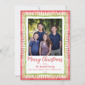 Carte de Noël avec cadre peint rouge et vert, Vaca (Devant)