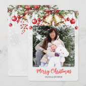 Carte de Noël avec cadre photo de pin  (Devant / Derrière)