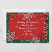 Carte de Noël avec cadre photo en ruban rouge et v (Dos)