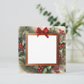Carte de Noël avec cadre photo Holly et Fir (Debout devant)