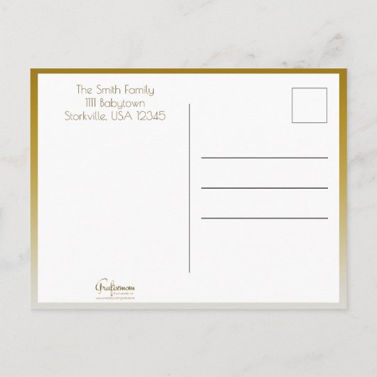 Carte de Noël avec calligraphie dorée et première  (Dos)