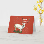 Carte de Noël avec cerf (Fleur jaune)