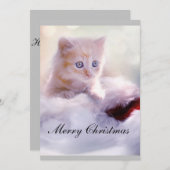 Carte de Noël avec chat. (Devant / Derrière)