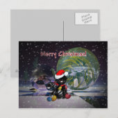 Carte de Noël avec chat (Devant / Derrière)