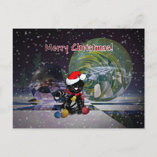 Carte de Noël avec chat (Devant)