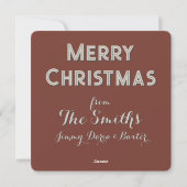 Carte de Noël avec Chiens & Arbre Couleur Neutre (Dos)