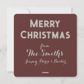 Carte de Noël avec Chiens & Cheminée Couleurs Neut (Dos)