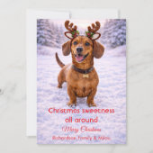 Carte de Noël avec citation douce de chien mignon  (Devant)