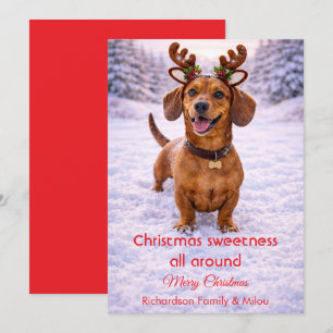 Carte de Noël avec citation douce de chien mignon 