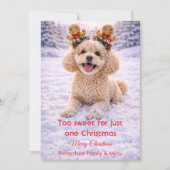 Carte de Noël avec citation douce de chien mignon (Devant)