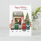 Carte de Noël avec clip art représentant un portra (Debout devant)