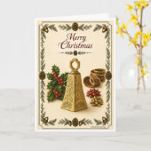 Carte de Noël - avec Cloche (Fleur jaune)